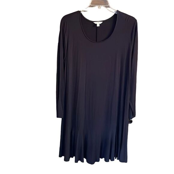 Terra & Sky Long Sleeve Black Dress - Picture 1 of 8